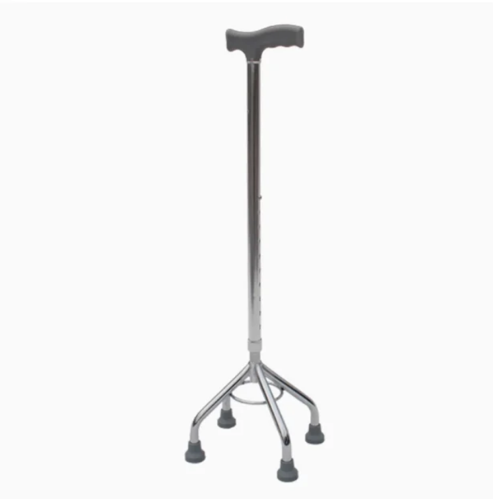 Canne de marche quadripode réglable en aluminium – Stabilité et confort