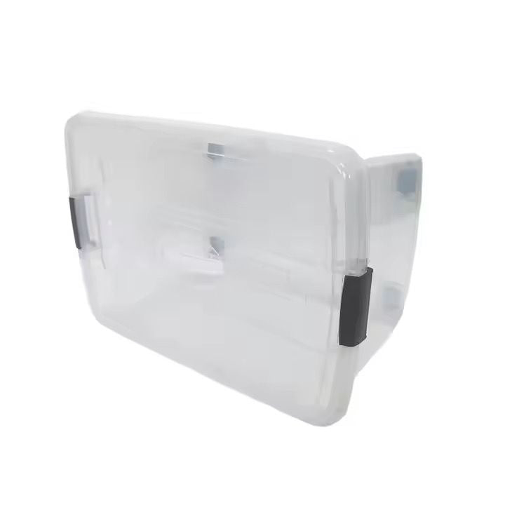 Boîte de Rangement en Plastique avec Couvercle et Roulettes – Grande Capacité