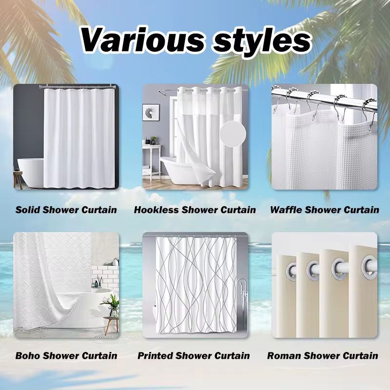 Rideau de douche imperméable blanc – Anti-moisissure & facile à installer