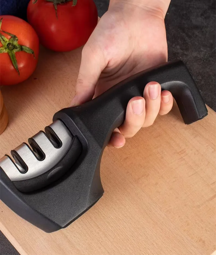 Aiguiseur de Couteaux 3-en-1 – Lames Toujours Aiguisées en Quelques Secondes