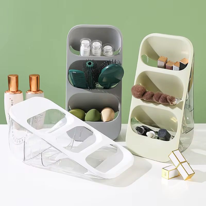 Organisateur de maquillage  à 3 compartiments – Design gain de place