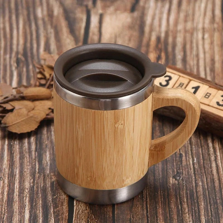 Pack thermos en bambou + mug assorti