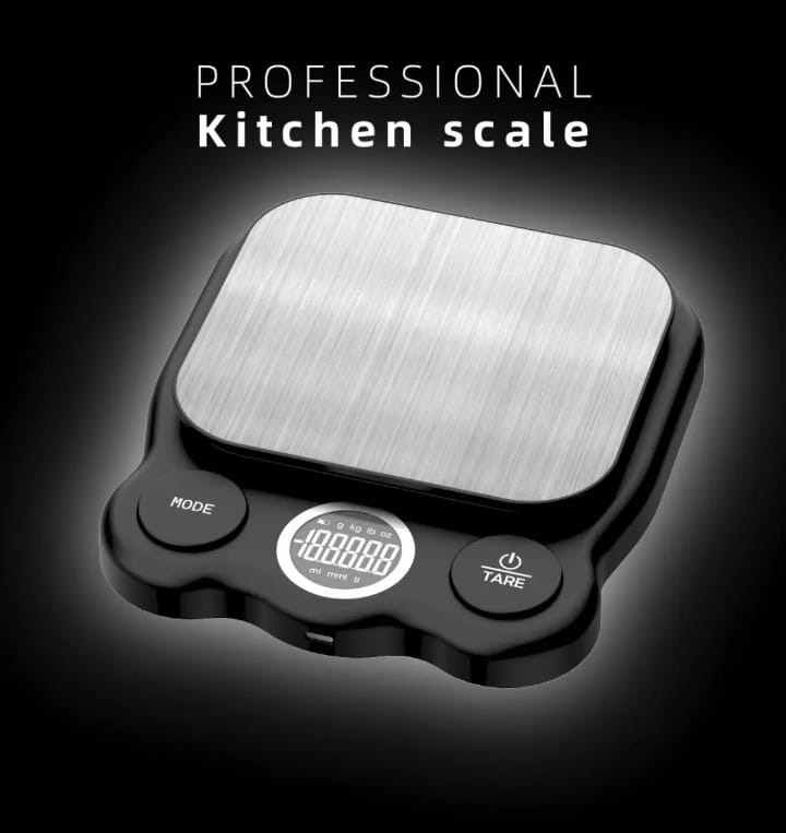 Balance de Cuisine Digitale – Haute Précision avec Plateau Inox et Affichage LCD