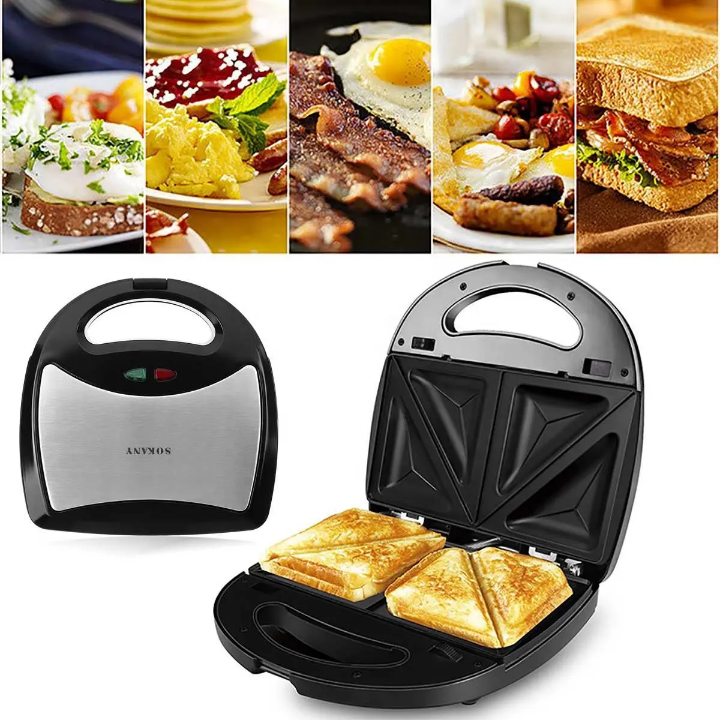 Machine à sandwich multifonction 3 en 1 – Gaufrier, Grille-pain &amp; Grill