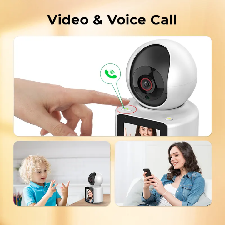 Caméra de Surveillance Intelligente WiFi 1080P – Appels Vidéo & Voix, Contrôle Pan-Tilt, Vision Nocturne