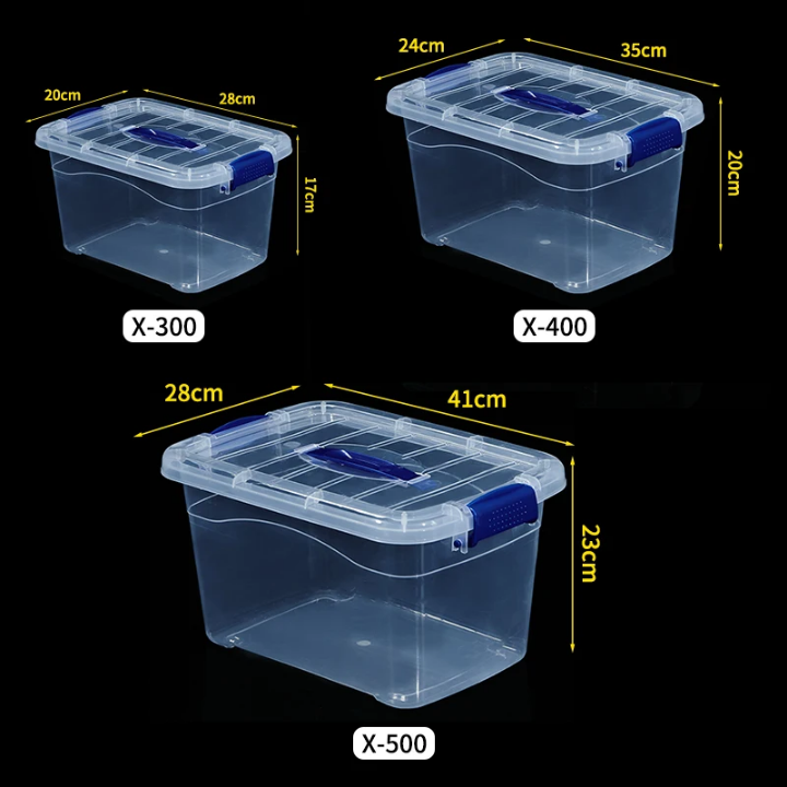 Boîtes de Rangement Transparentes avec Couvercle Verrouillable – X-300 / X-400 / X-500