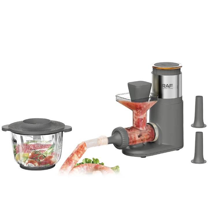 Hachoir Électrique Multifonction RAF – Bol 3L + Accessoires Saucisses
