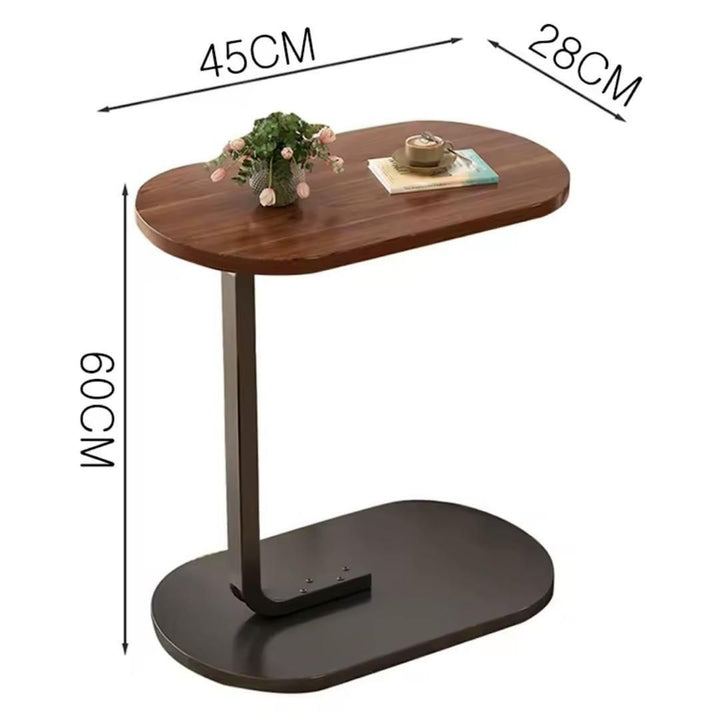 Table d’appoint en bois laminé – Design moderne en forme de C