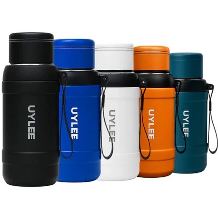 Thermos Inox UYLEE 800ml – Gourde Isotherme Chaud &amp; Froid avec Dragonne