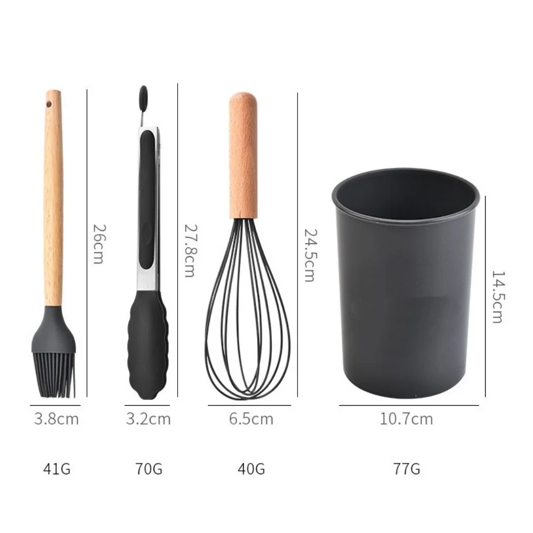 Ensemble de Cuillere de Cuisine en Silicone - 12 pcs Outils de Cuisine