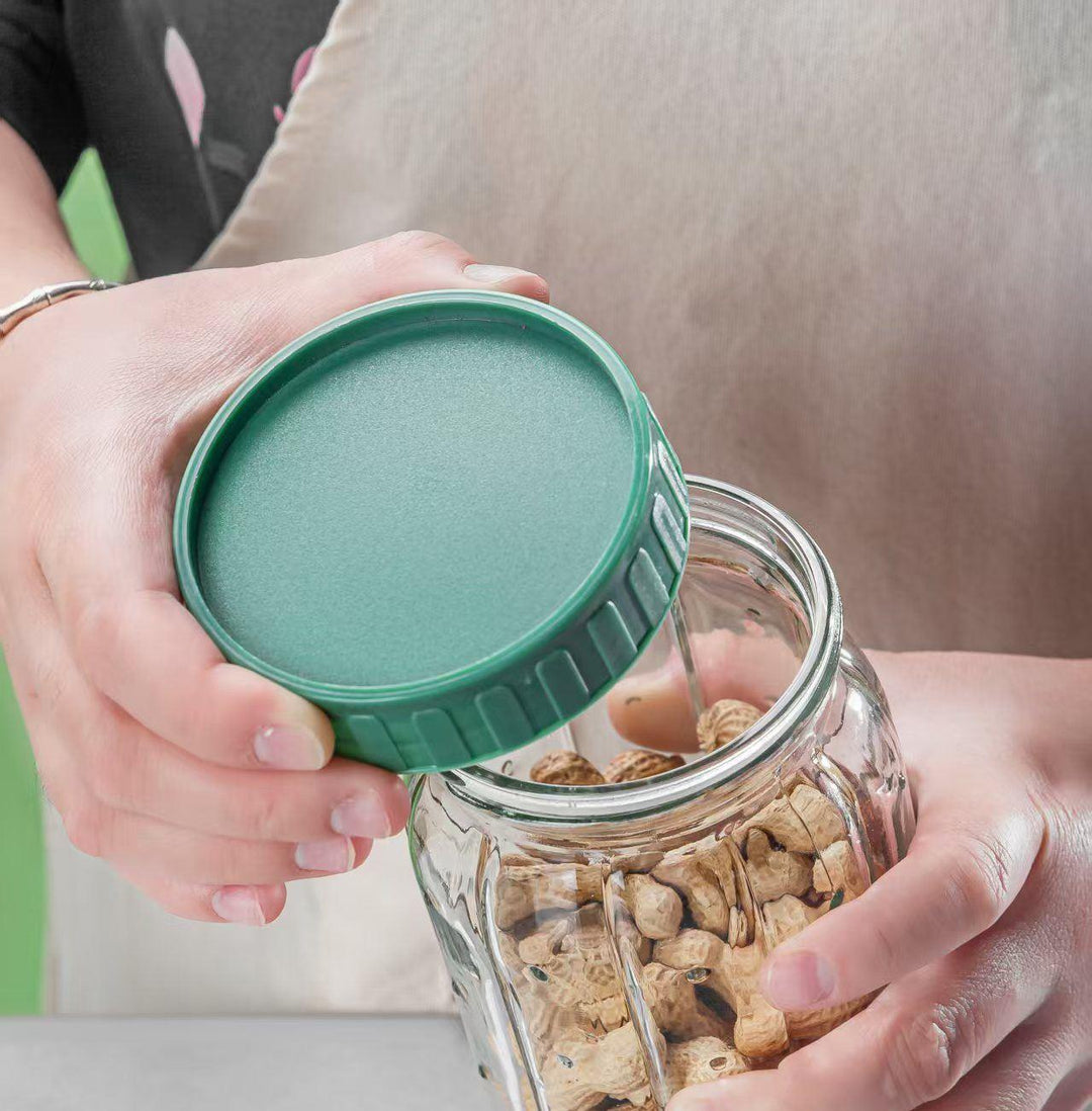 Bocaux en Verre Rainuré avec Couvercle Hermétique Vert – Élégance et Rangement Parfait