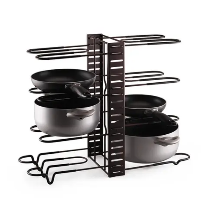 Organisateur Modulable Pour Casseroles & Poêles – 3 Modes d’Installation – Gain d’Espace Cuisine
