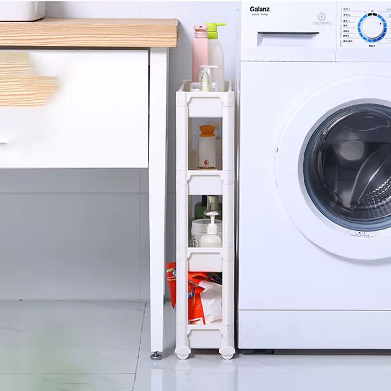 Étagère de Rangement Multi-usage à 4 Niveaux avec Roulettes – Idéale Cuisine, Salle de Bain & Buanderie