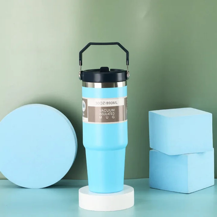 Mug isotherme 30oz (900ML) avec poignée – Gobelet thermique 17h froid / 1h chaud