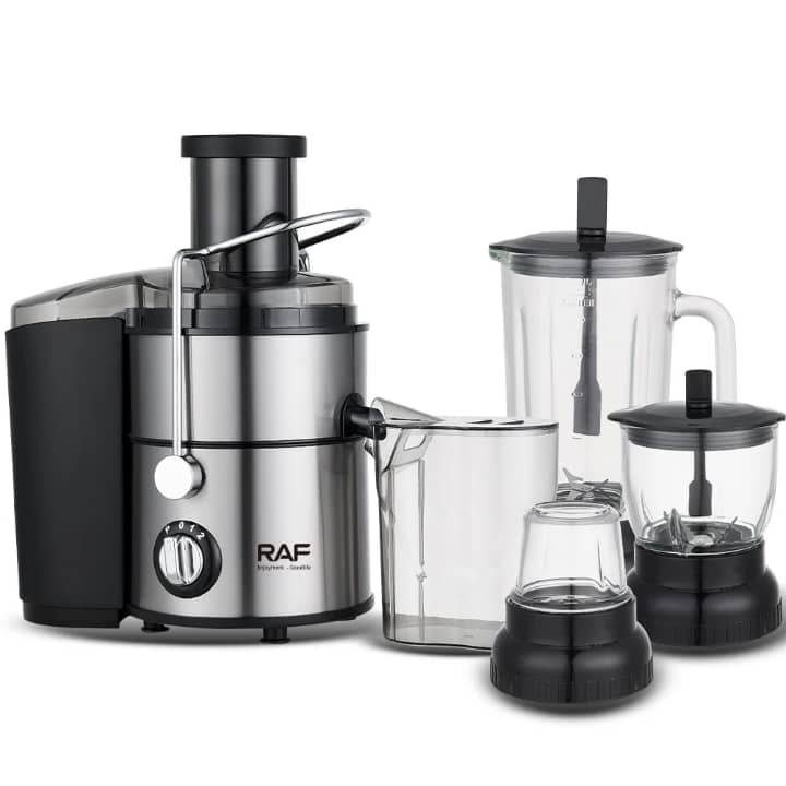 Extracteur de Jus RAF 800W 4-en-1 – Centrifugeuse Électrique Fruits &amp; Légumes | Cuisine Sénégal