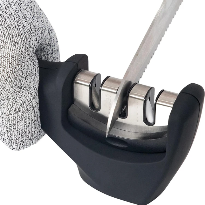 Aiguiseur de Couteaux 3-en-1 – Lames Toujours Aiguisées en Quelques Secondes