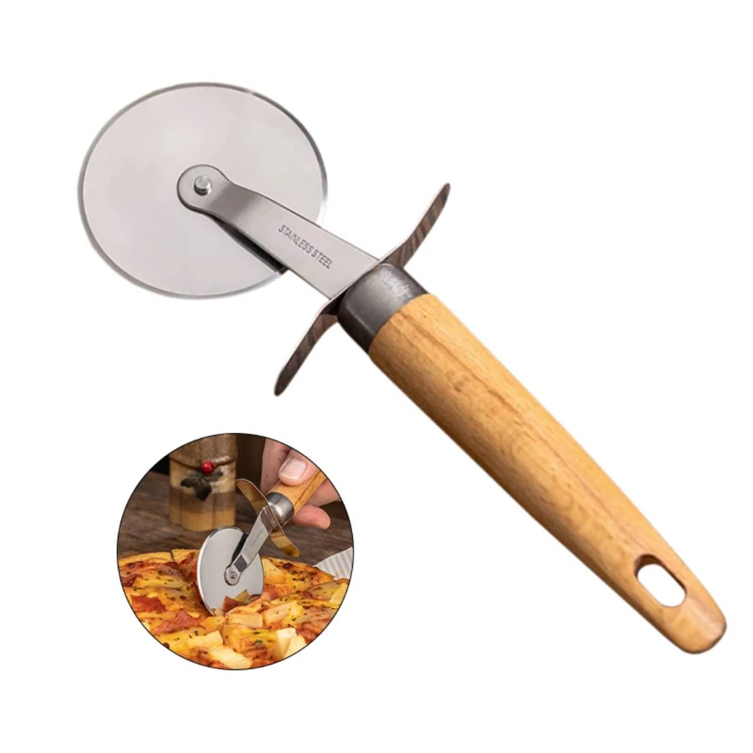 Coupe-Pizza Professionnel – Lame Inox &amp; Manche Imitation Bois