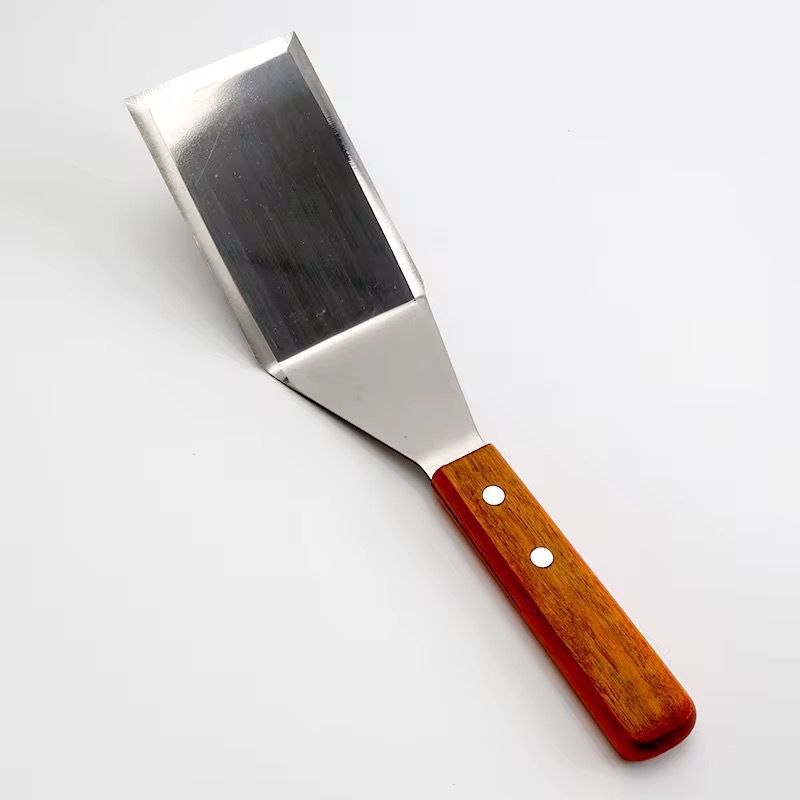 Spatule de Cuisine Professionnelle en Acier Inoxydable – Manche en Bois - La boutique secrète