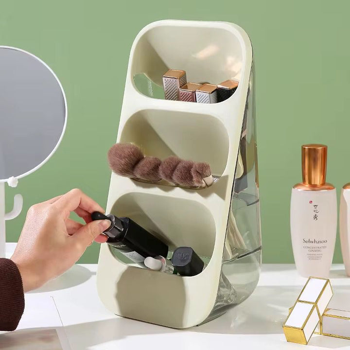 Organisateur de maquillage  à 3 compartiments – Design gain de place