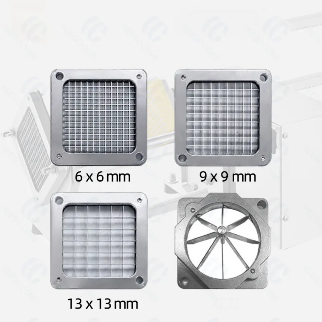 Coupe-Frites Professionnel en Acier – 3 Lames (13 mm, 9 mm, 6 mm) – Antidérapant & Ultra Résistant