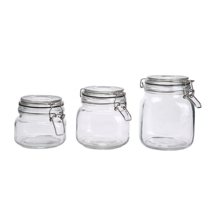 Lot de 3 Bocaux en Verre Hermétiques avec Clip Inox – Conservation Cuisine &amp; Rangement Alimentaire