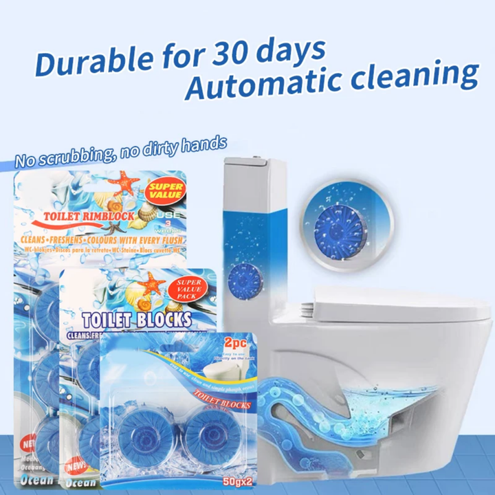 Pastilles Nettoyantes WC – Bloc Désinfectant Toilettes 4-Pack | Fraîcheur Longue Durée