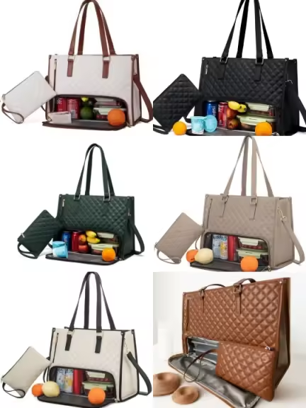 Sac Cabas Chic Multifonction avec Compartiment Isotherme – Élégant, Pratique & Grande Capacité