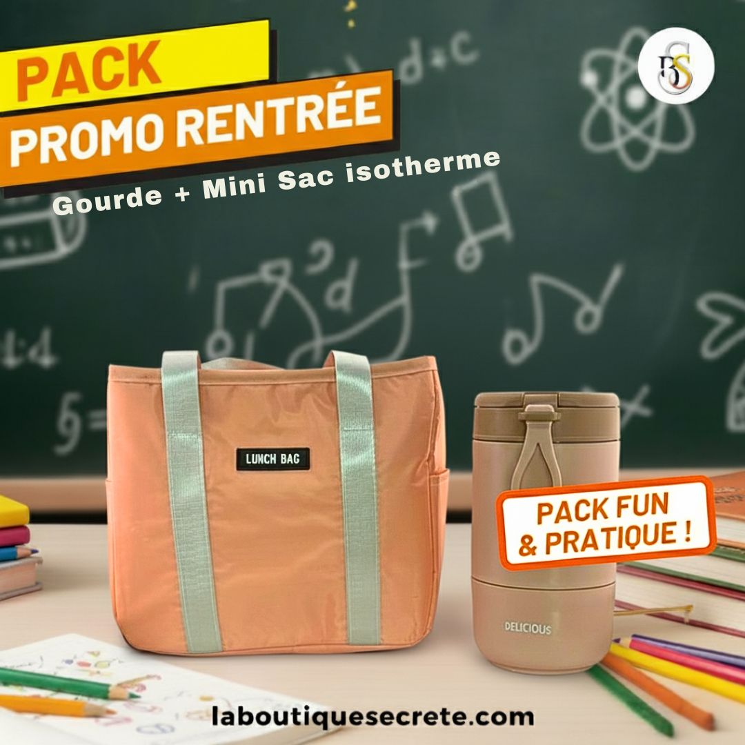 Pack Promo Rentrée – Mini Sac Isotherme + Gourde Réutilisable