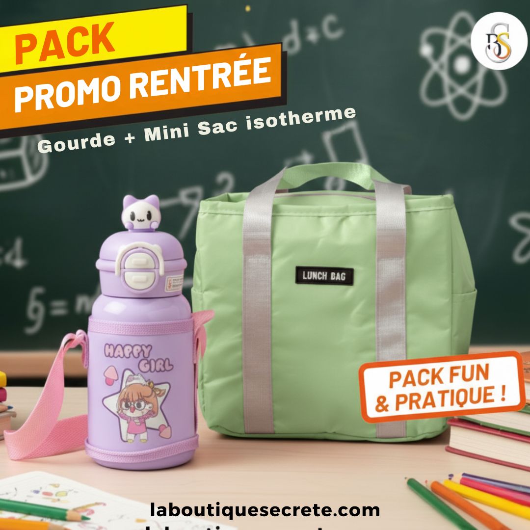 Pack Promo Rentrée – Mini Sac Isotherme + Gourde Réutilisable