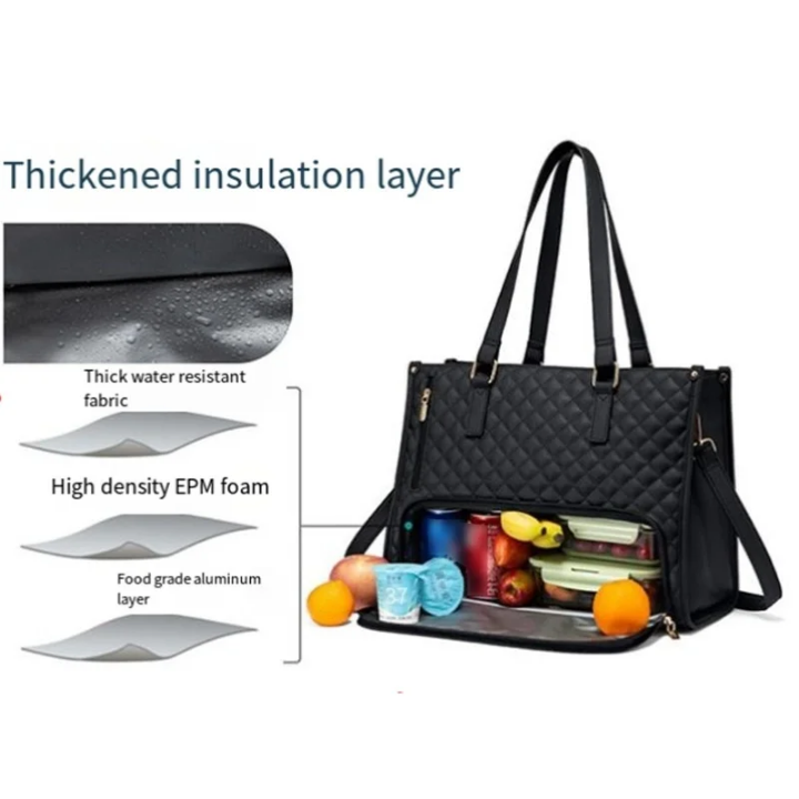 Sac Cabas Chic Multifonction avec Compartiment Isotherme – Élégant, Pratique & Grande Capacité