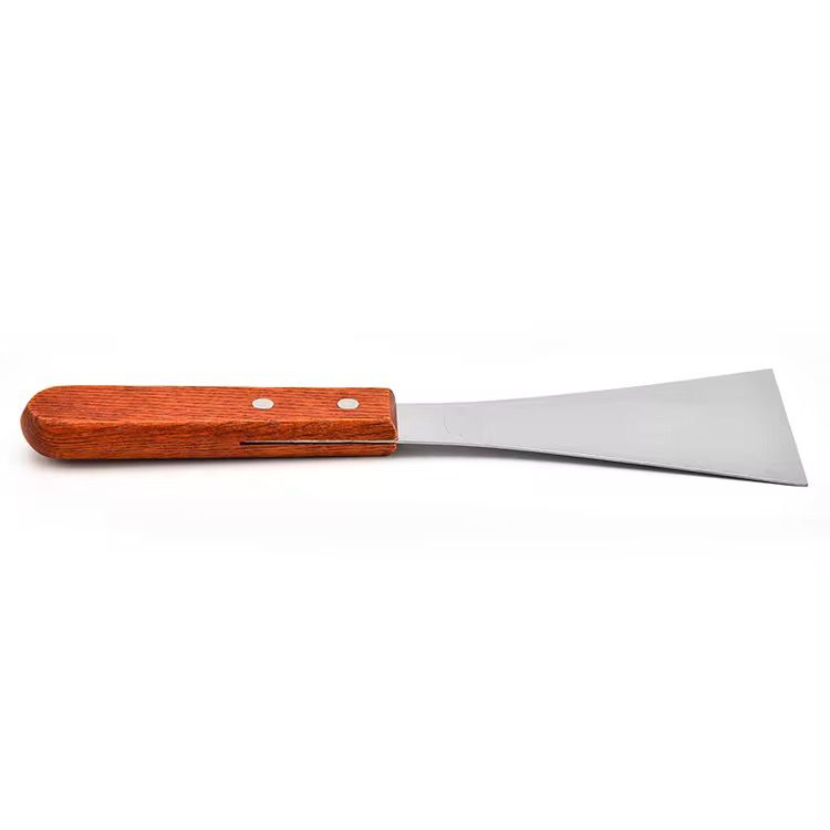 Spatule Professionnelle en Acier Inoxydable avec Manche en Bois – Outil Polyvalent pour Cuisine et Bricolage