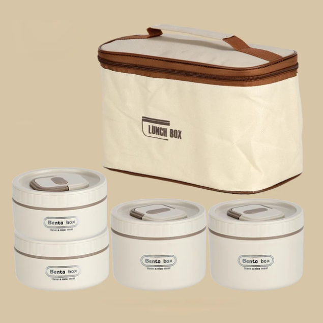 Ensemble Lunch Box Isotherme 4 Boîtes avec Sac