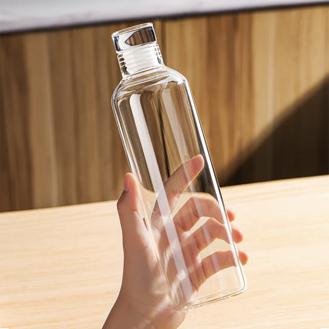 Bouteille en Verre 1000ml  Gourde Réutilisable Écologique pour Hydratation Quotidienne