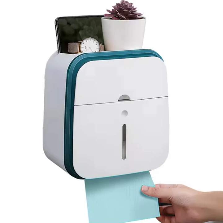 Distributeur de papier toilette avec compartiment de rangement multi-usages