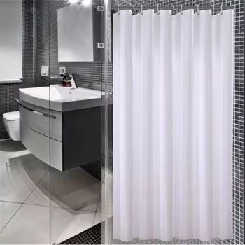 Rideau de douche imperméable blanc – Anti-moisissure & facile à installer