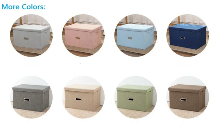 Boîtes de Rangement en Tissu avec Couvercle – Grande Capacité