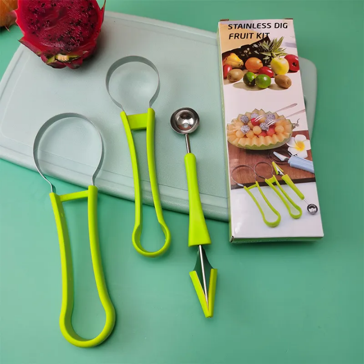 Kit d'Ustensiles pour Fruits - Ensemble 3 Pièces en Acier Inoxydable - La boutique secrète