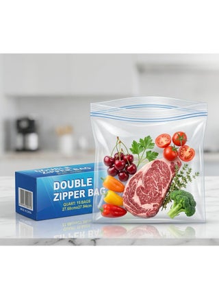 Sachets de Conservation Double Zip – Boîte de 30 | 18×20 cm | Fermeture Hermétique