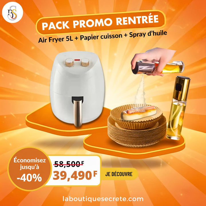 Friteuse à Air 5 Litres - 1500W - Cuisson Saine et Rapide - Marque RAF