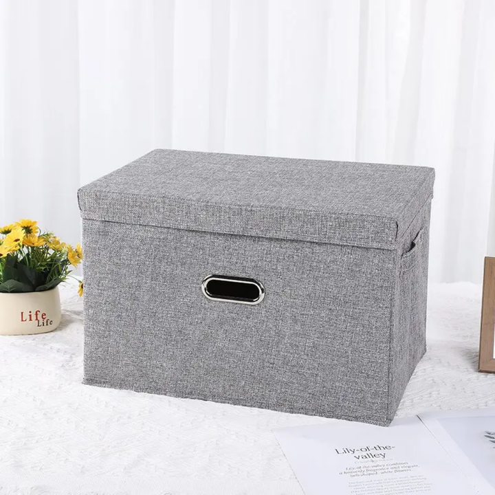 Boîtes de Rangement en Tissu avec Couvercle – Grande Capacité