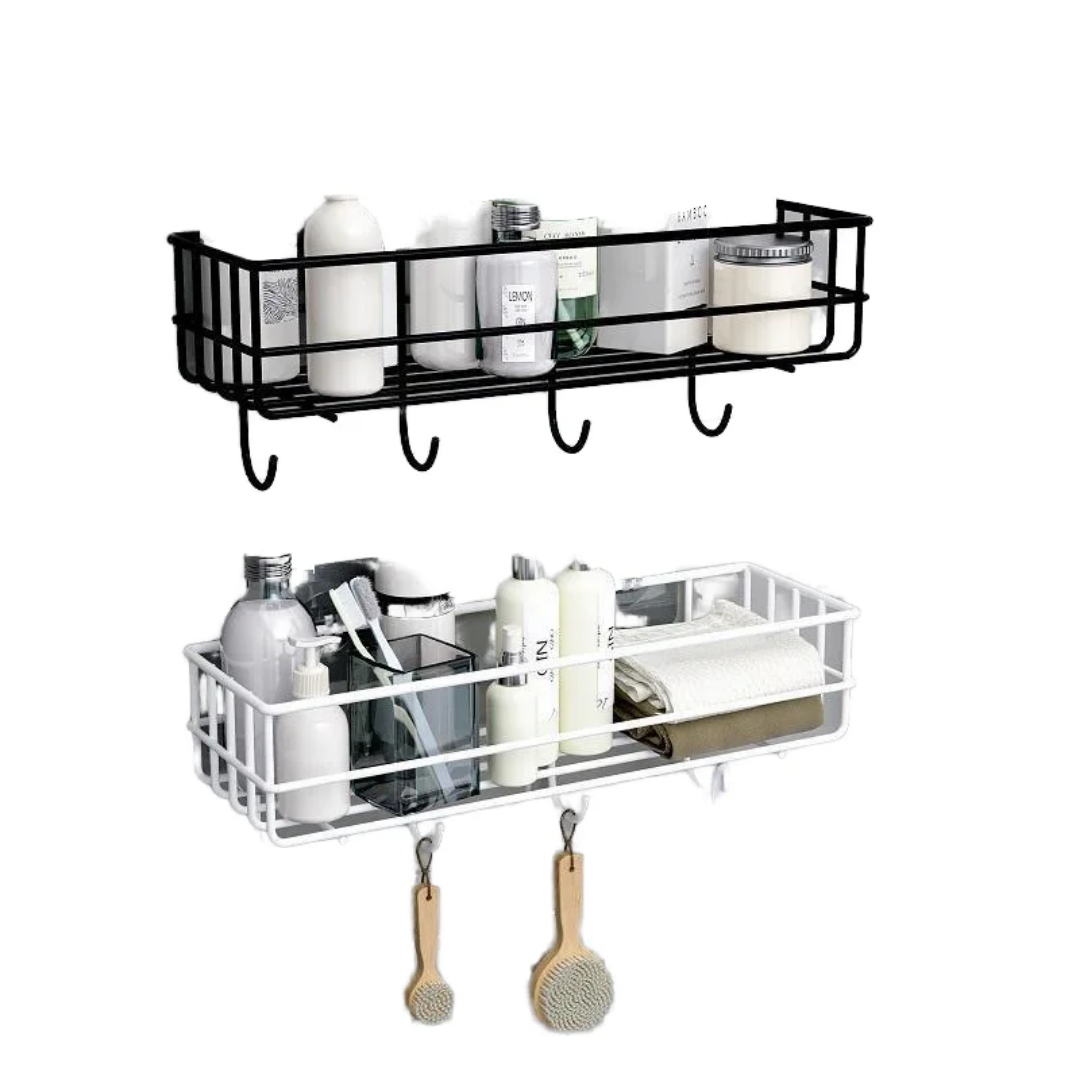 Étagère Murale Salle de Bain avec Crochets – Rangement Anti-Rouille 27,5 cm | La Boutique Secrète