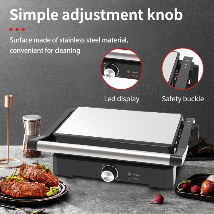 Grill Électrique SOKANY 1500W SK-08026 – Double Chauffe & Ouverture 180°