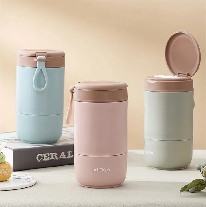 Pot  Isotherme Rose - Double Paroi Inox pour Repas Chaud ou Froid