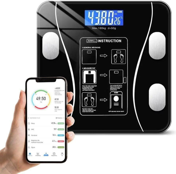 Pèse-personne connecté Bluetooth – Balance intelligente avec application mobile