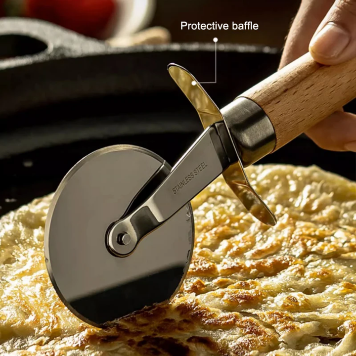 Coupe-Pizza Professionnel – Lame Inox &amp; Manche Imitation Bois
