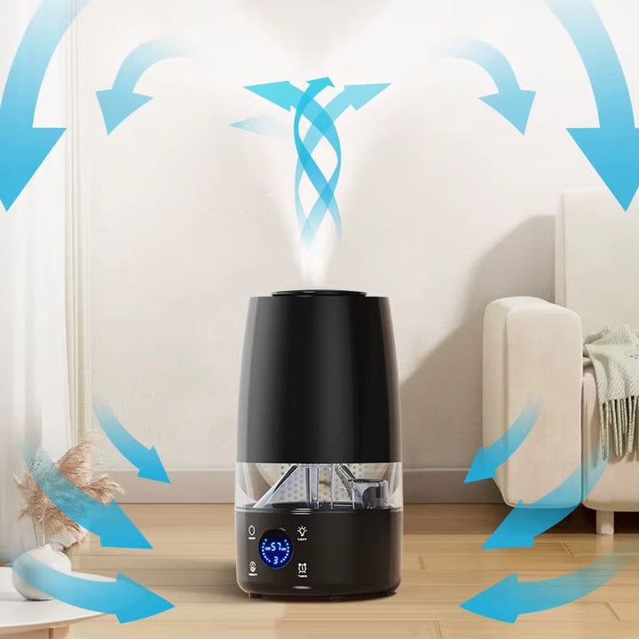 Humidificateur Ultrasonique 4L – Écran LED, Minuterie &amp; Diffusion 360°