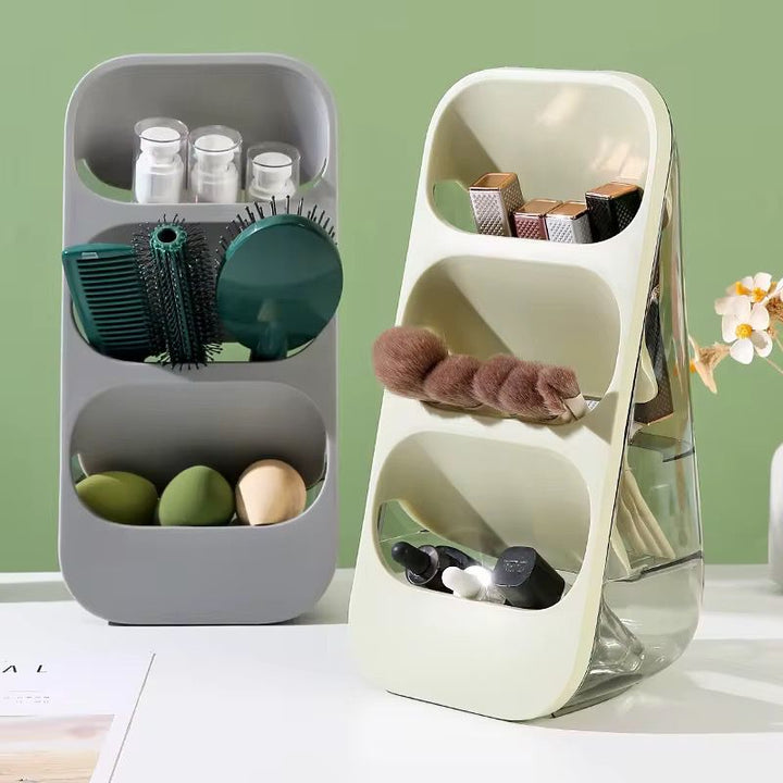 Organisateur de maquillage  à 3 compartiments – Design gain de place