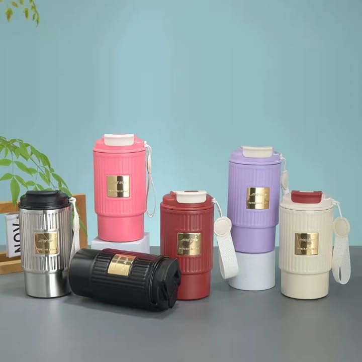 Mug Thermos Portable avec Poignée et Couvercle Étanche – 500 ml