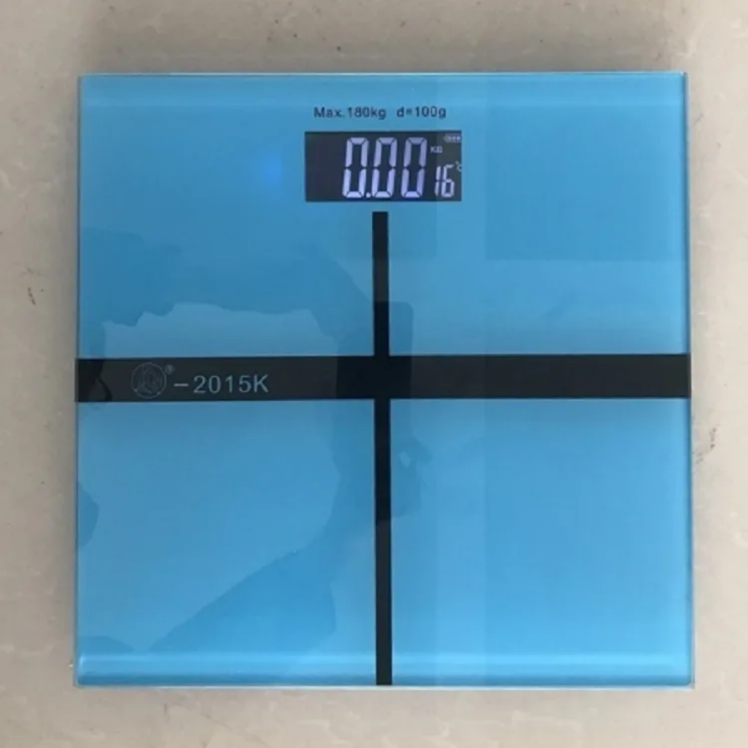 Balance Électronique Numérique Boro 180 kg – Design Fleuri Bleu avec Écran LCD