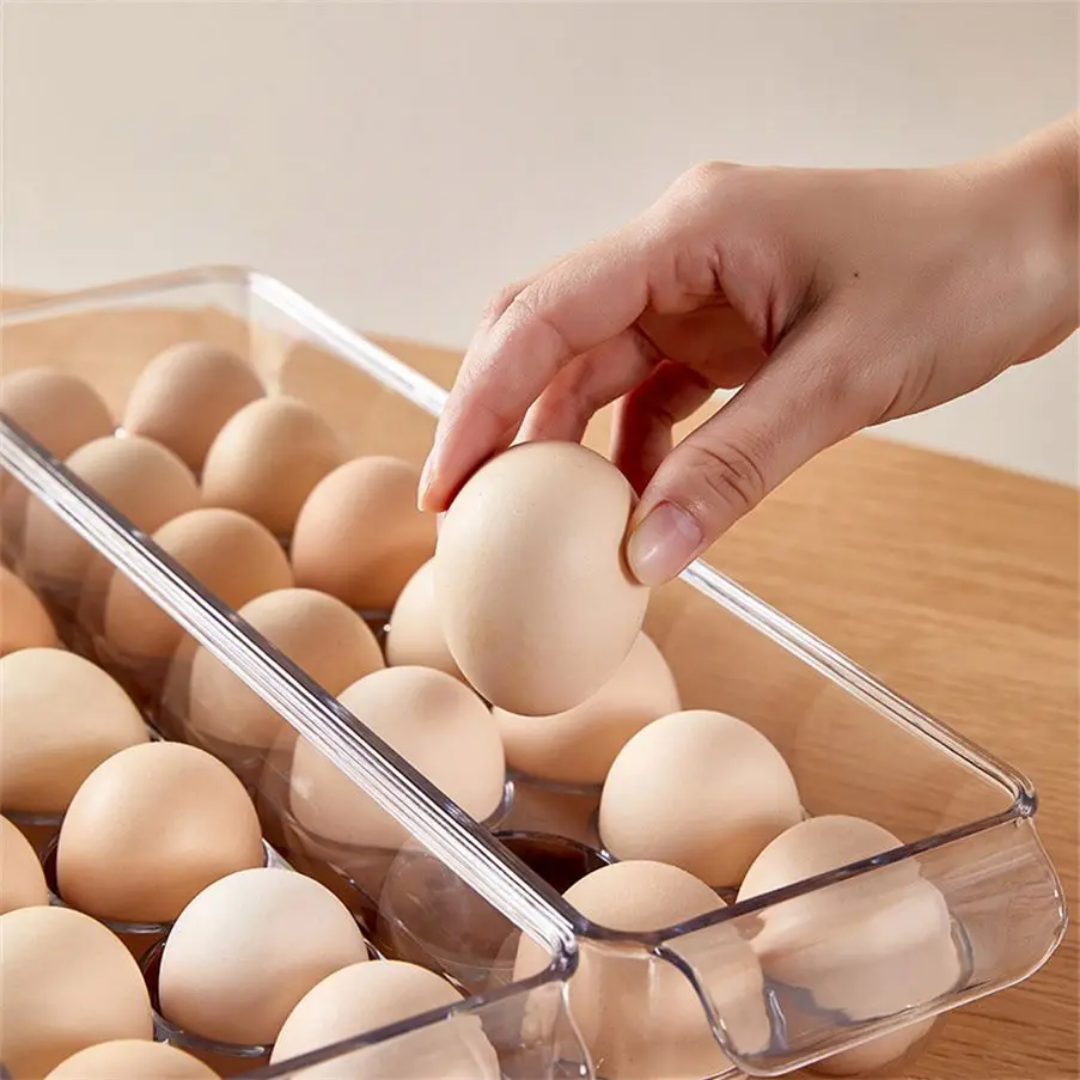 Boîte à Œufs Acrylique 18 Compartiments avec Couvercle – Rangement Frigo